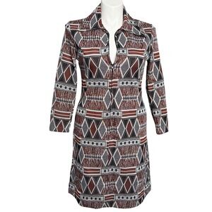Vintage Joseph Magnin Geometric Print Dress | Size‎ 16